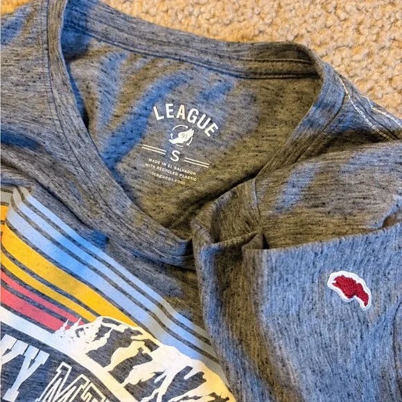 League Heather Blue Great Smoky Mtns Park Short Sleeve Tee with Stripes - Picture 3 of 5